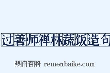 过善师禅林蔬饭造句是什么意思的图片